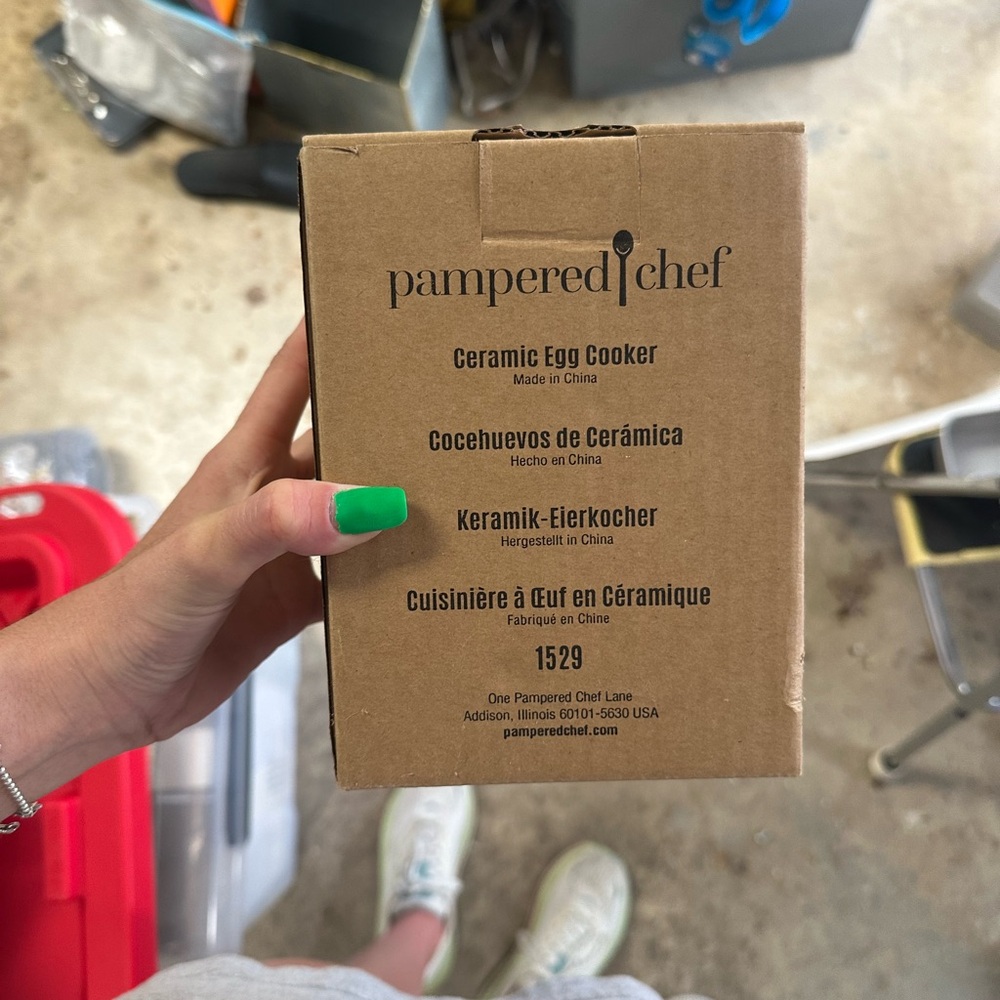 Pampered Chef Ceramic Egg Cooker Box
